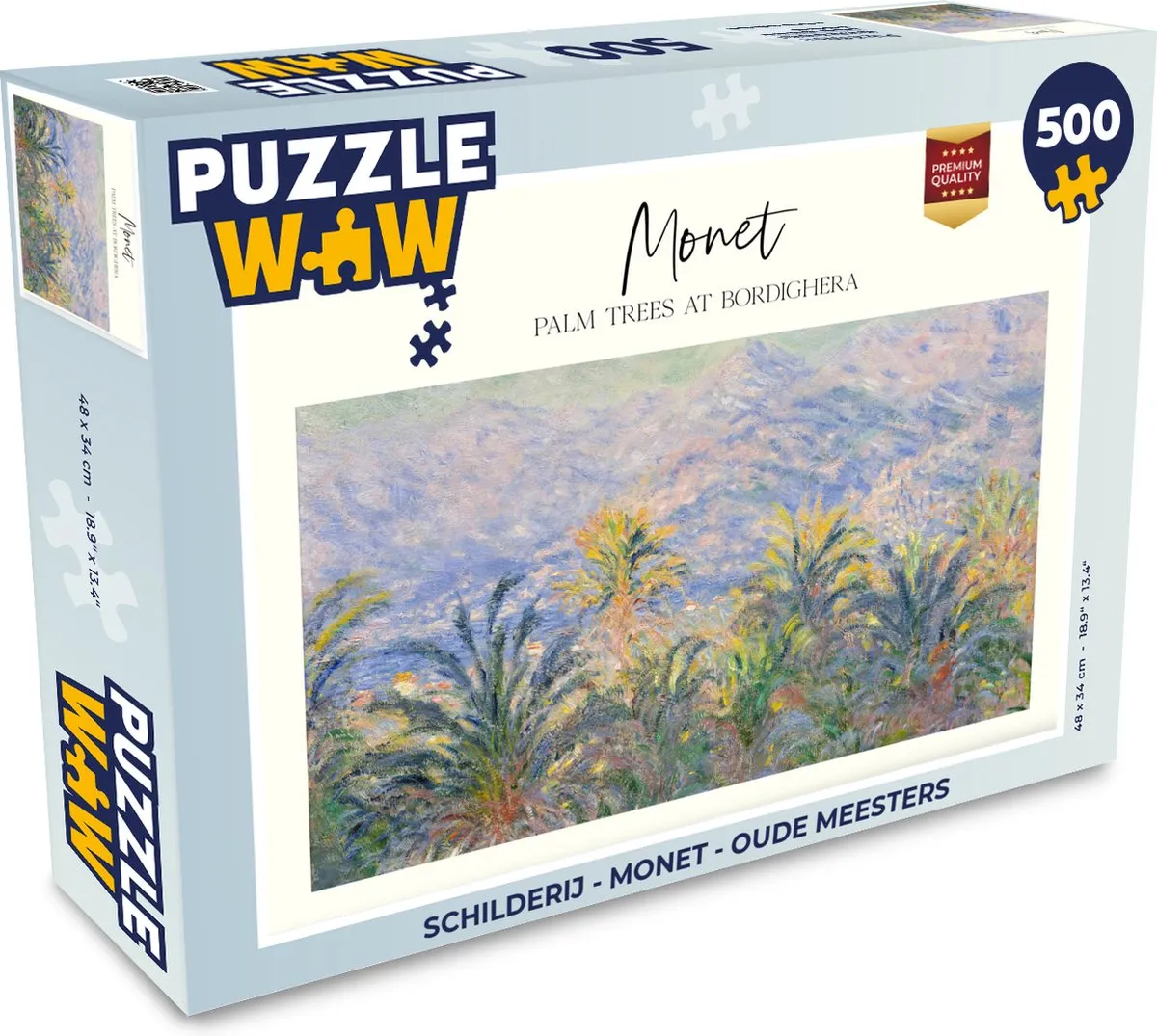 PuzzleWow Monet Oude Meesters Legpuzzel 500 Stuks - Multicolor