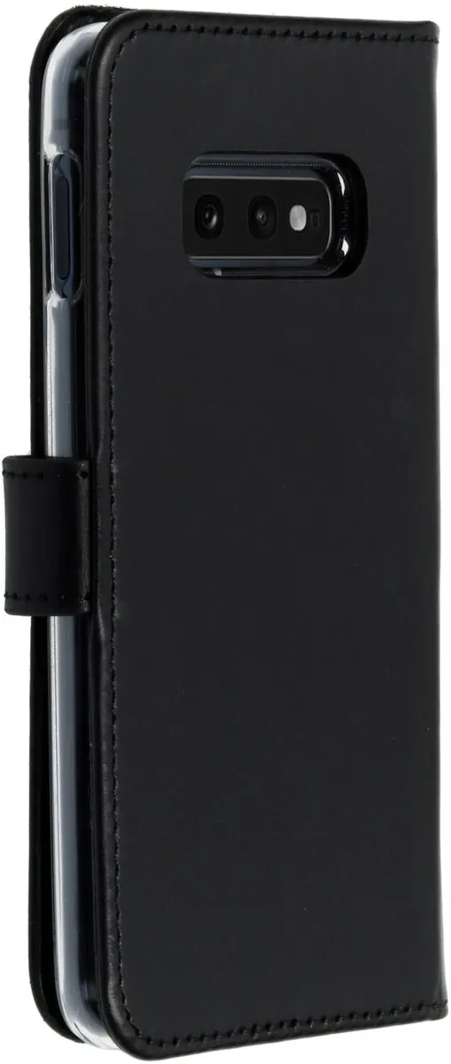 Selencia Hoesje Samsung Galaxy S10e - Echt Lederen Bookcase 3 Stuks - Zwart