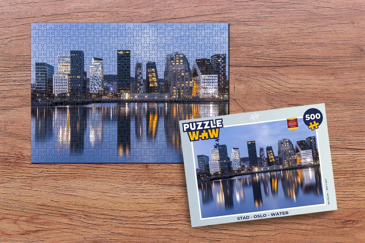PuzzleWow Oslo Water Legpuzzel 500 Stuks - Multicolor