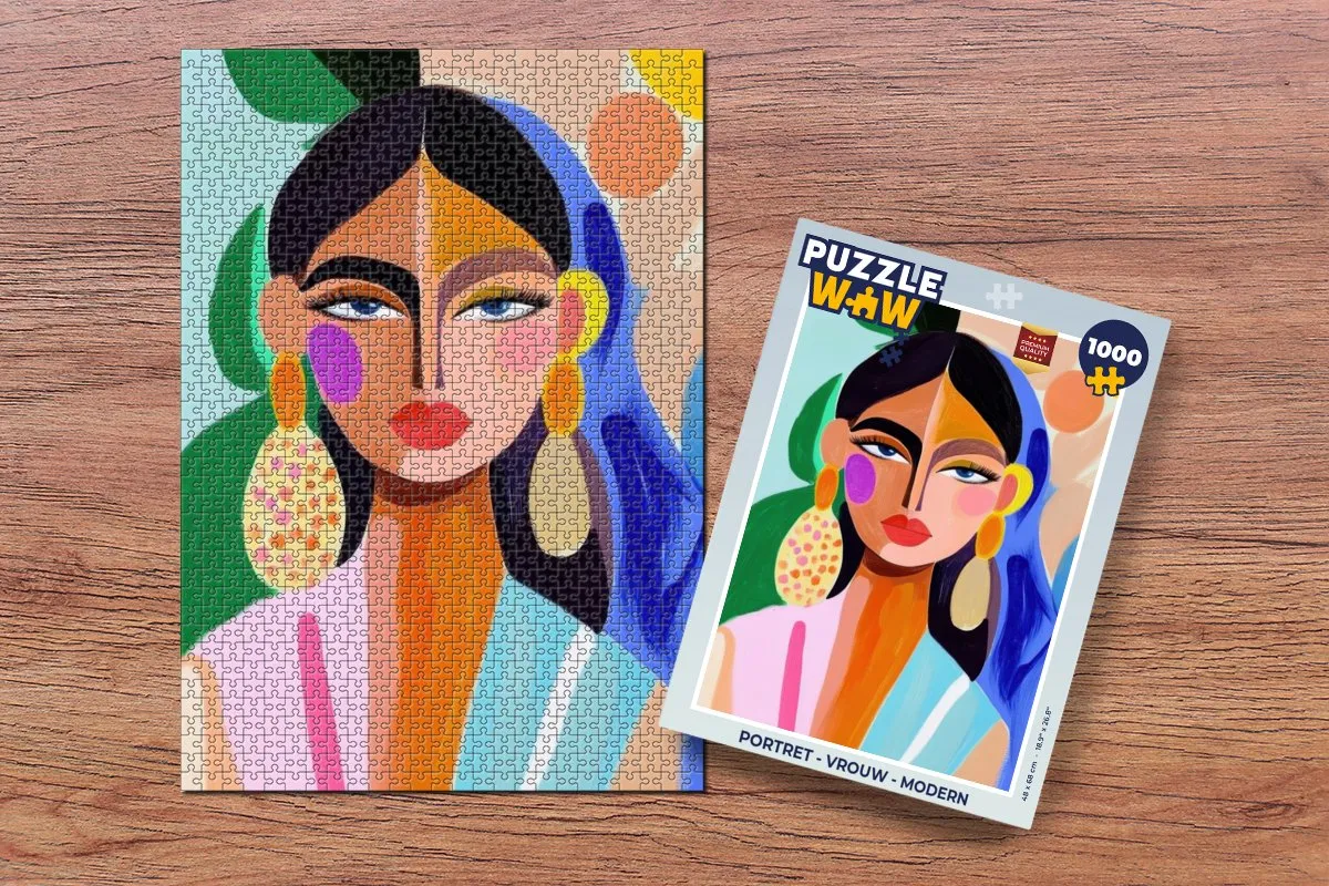 PuzzleWow Portret Legpuzzel 1000 Stuks - Vrouw Modern