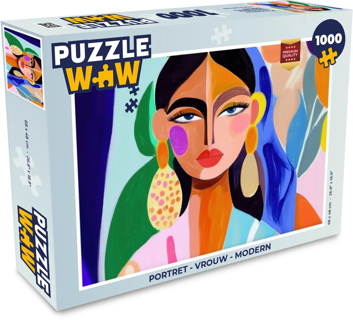 PuzzleWow Portret Legpuzzel 1000 Stuks - Vrouw Modern