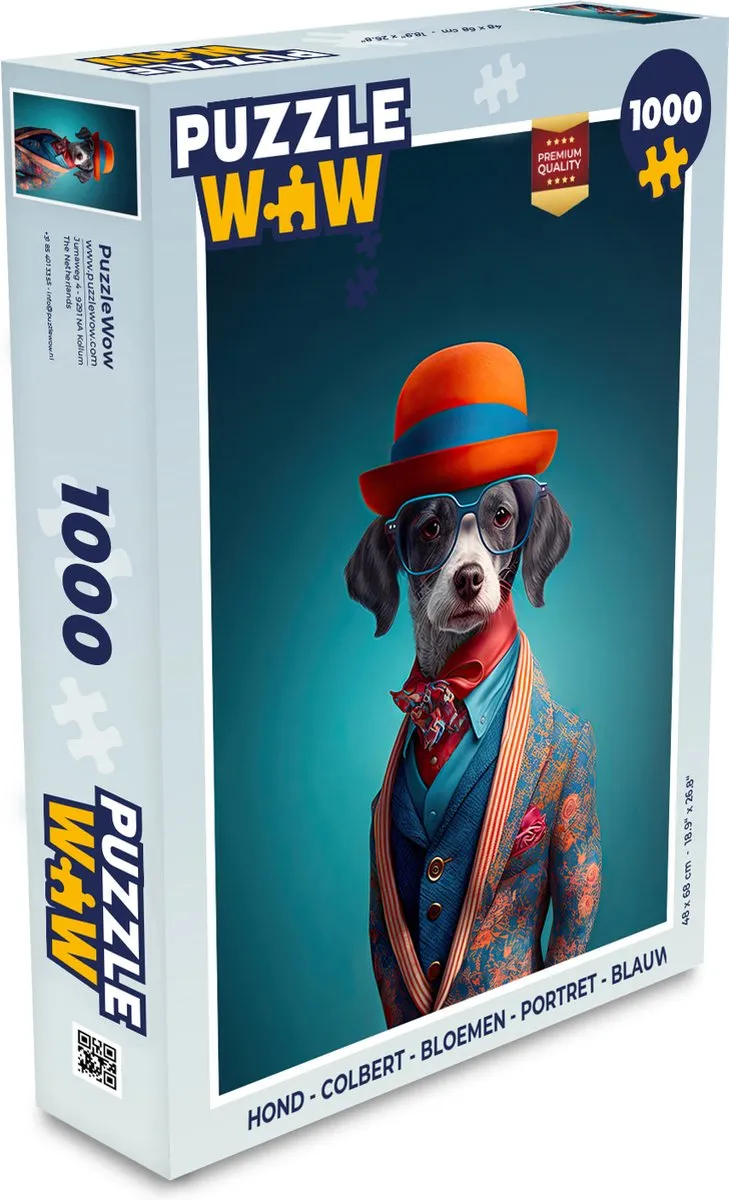 PuzzleWow Colbert Bloemen Portret Legpuzzel 1000 Stuks - Multicolor