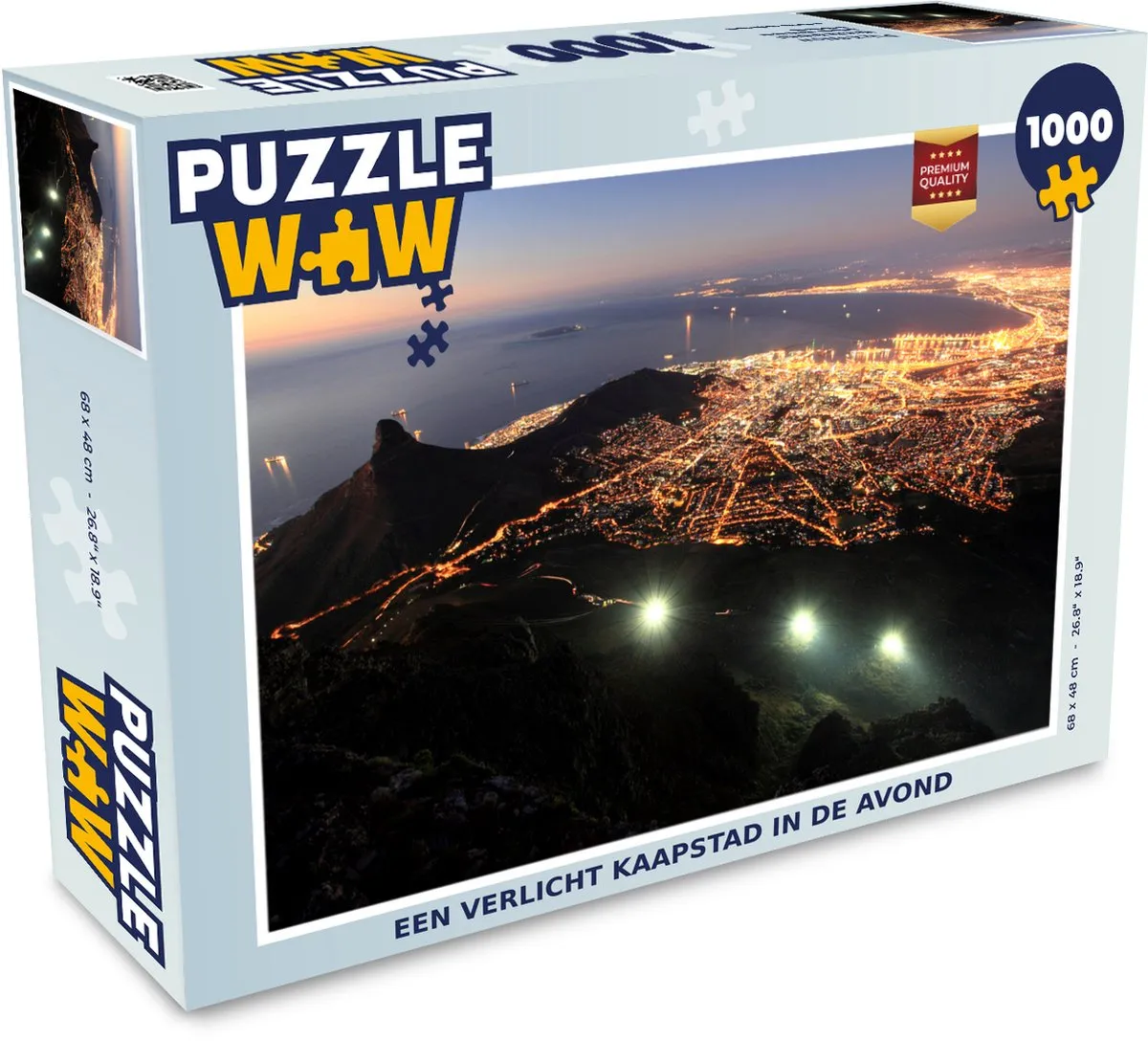 PuzzleWow Kaapstad Legpuzzel 1000 Stuks - Multicolor