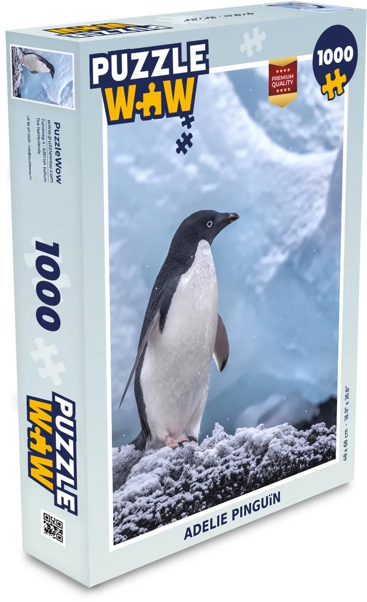 PuzzleWow Adelie Pinguïn Legpuzzel 1000 Stuks - Multicolor