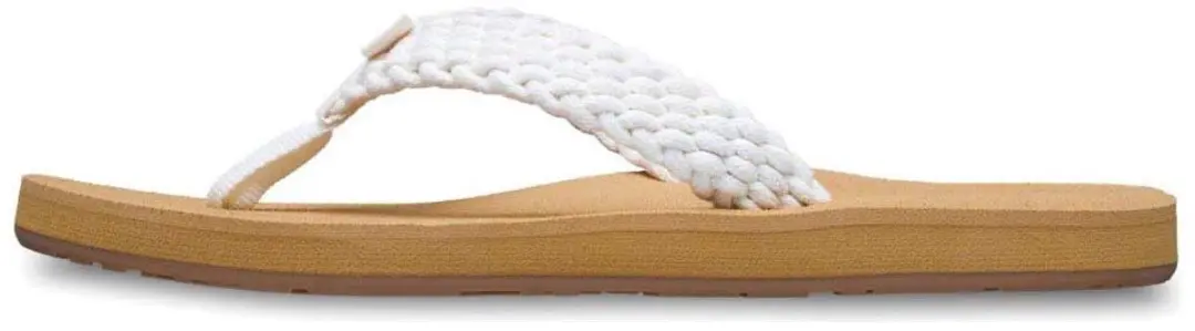 Roxy Porto Teenslippers Dames - Wit/Bruin - afbeelding 5 van 5
