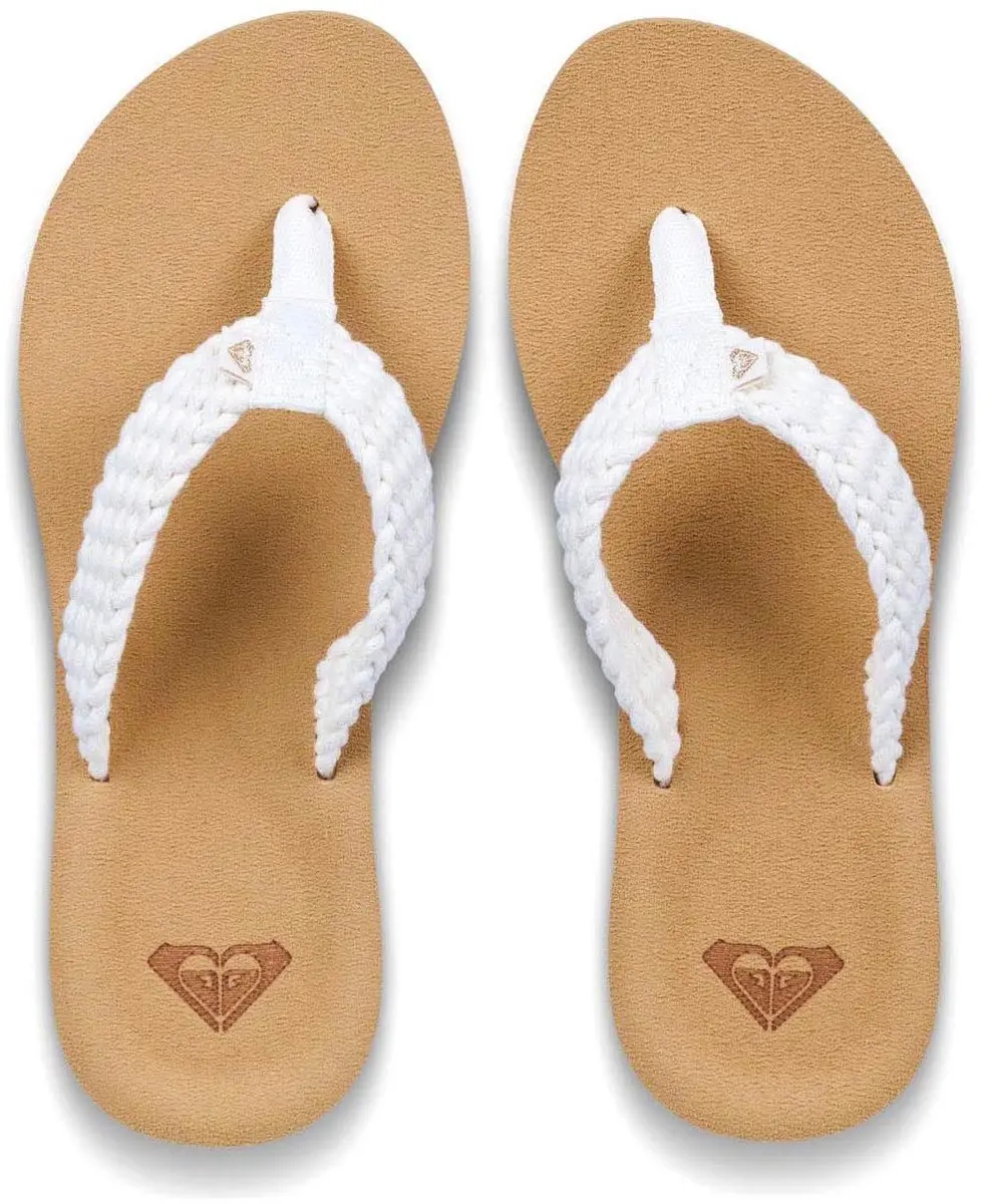 Roxy Porto Teenslippers Dames - Wit/Bruin - afbeelding 3 van 5