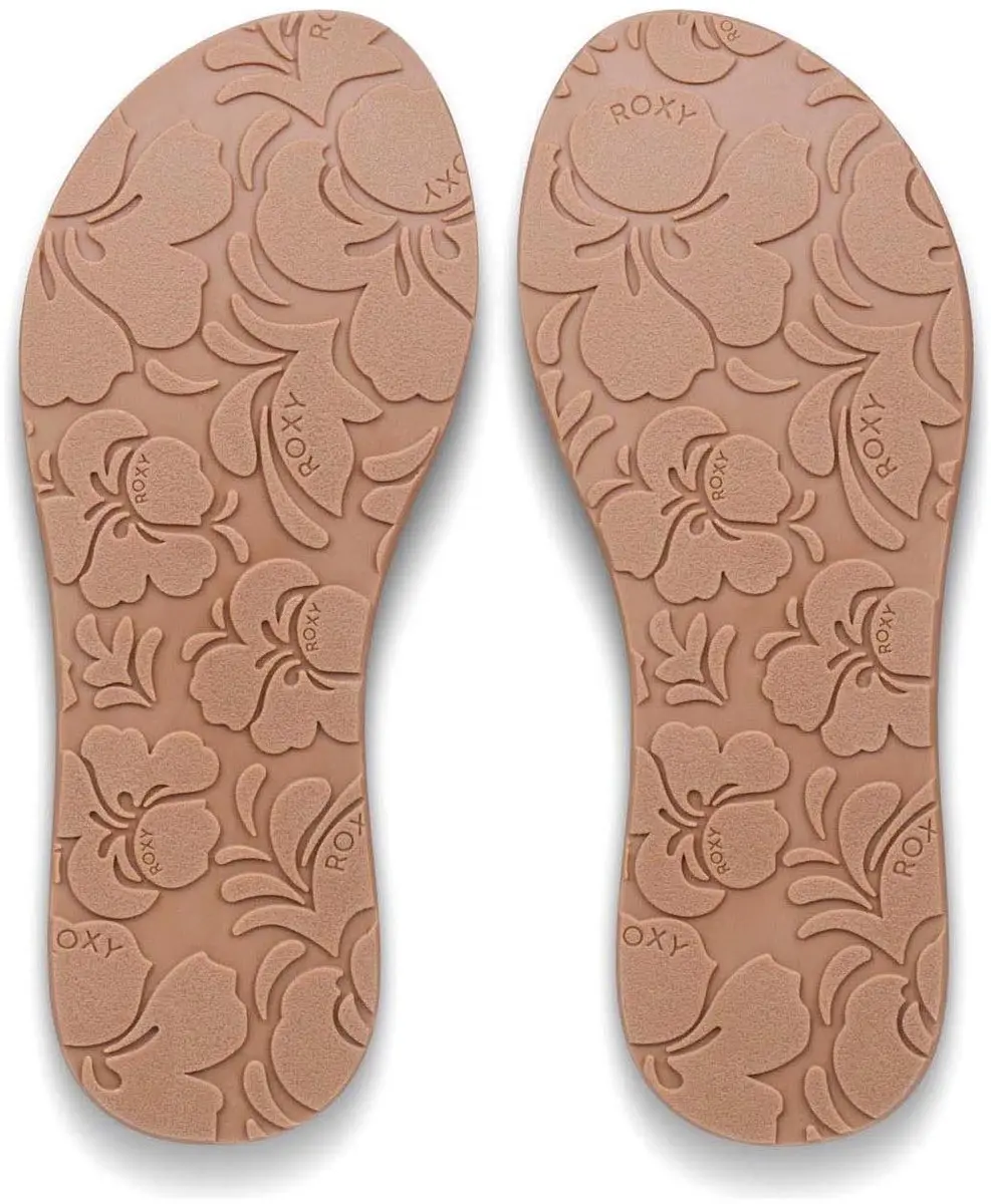 Roxy Porto Teenslippers Dames - Wit/Bruin - afbeelding 4 van 5
