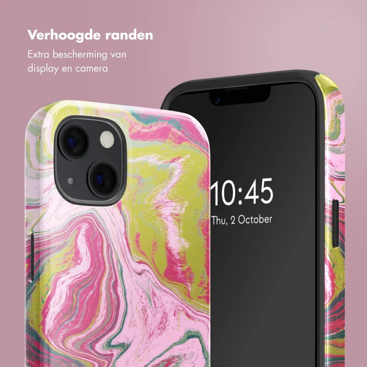 Selencia Hoesje iPhone 13 Marble Pink - MagSafe