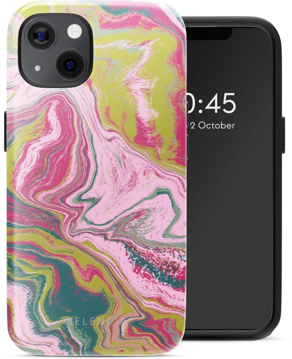 Selencia Hoesje iPhone 13 Marble Pink