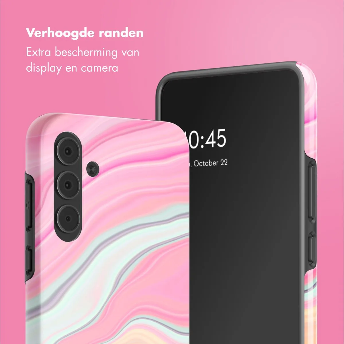 Selencia Hoesje Samsung Galaxy A55 Pastel Lipstick Marble