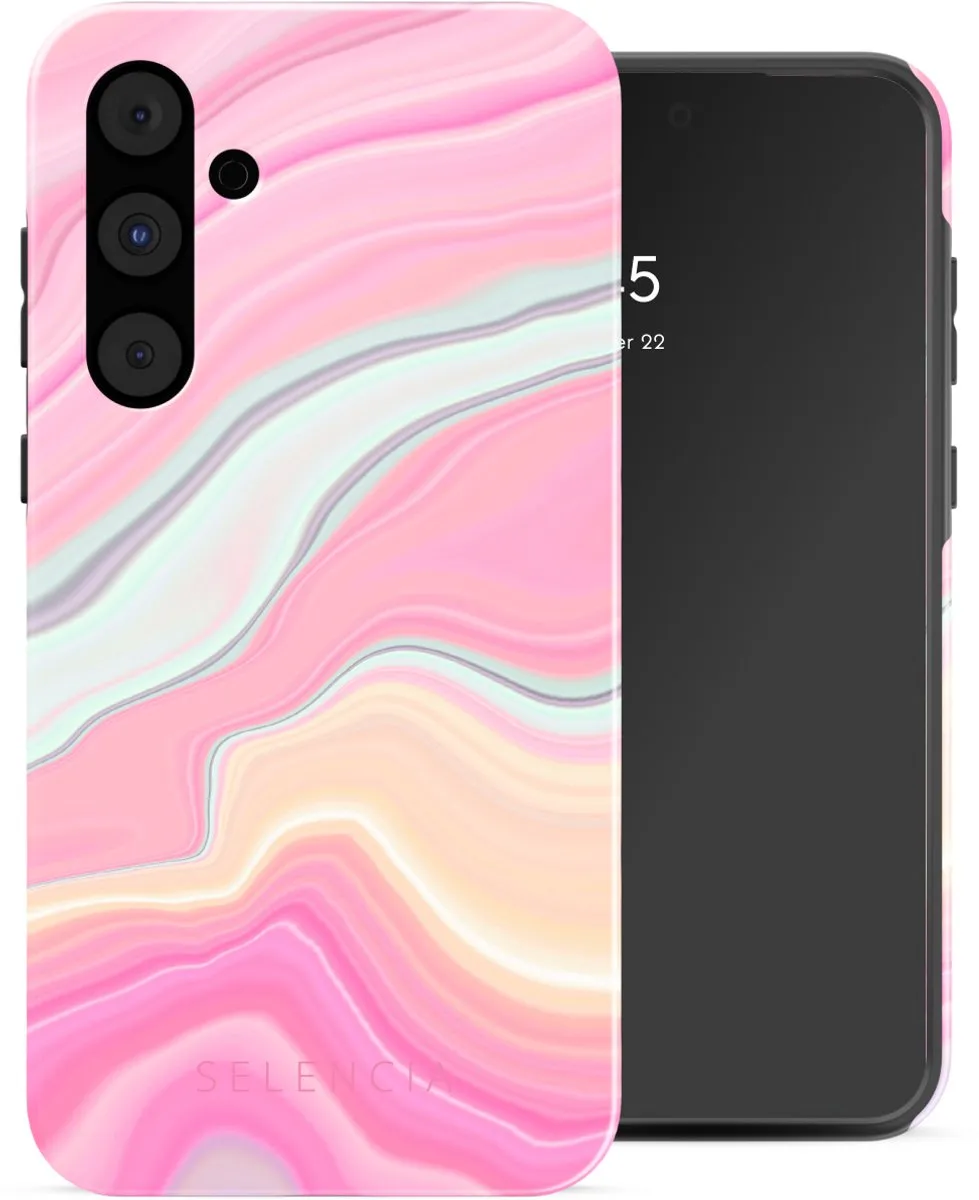 Selencia Hoesje Samsung Galaxy A55 Pastel Lipstick Marble