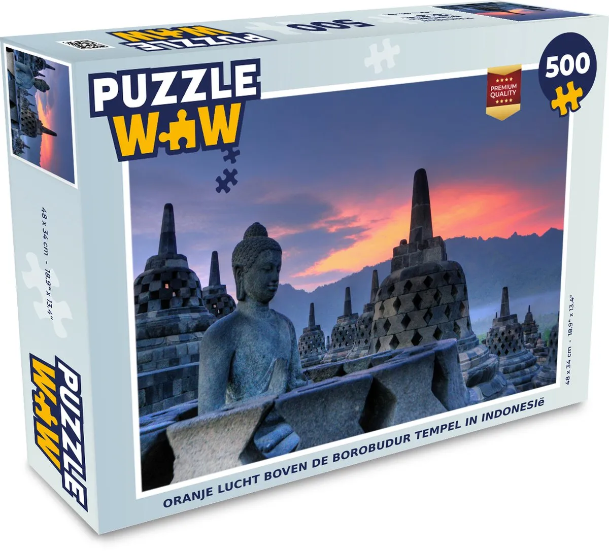PuzzleWow Legpuzzel Borobudur 500 Stuks - Multicolor