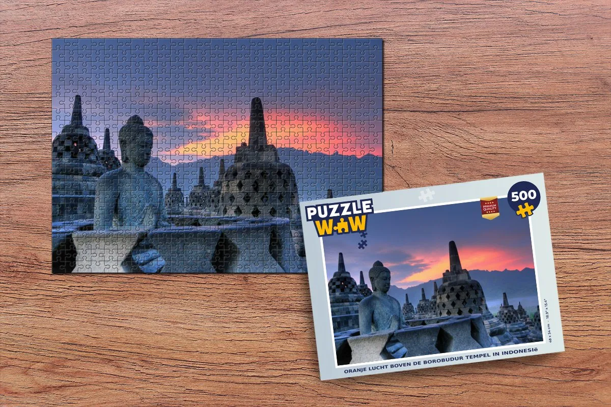 PuzzleWow Legpuzzel Borobudur 500 Stuks - Multicolor