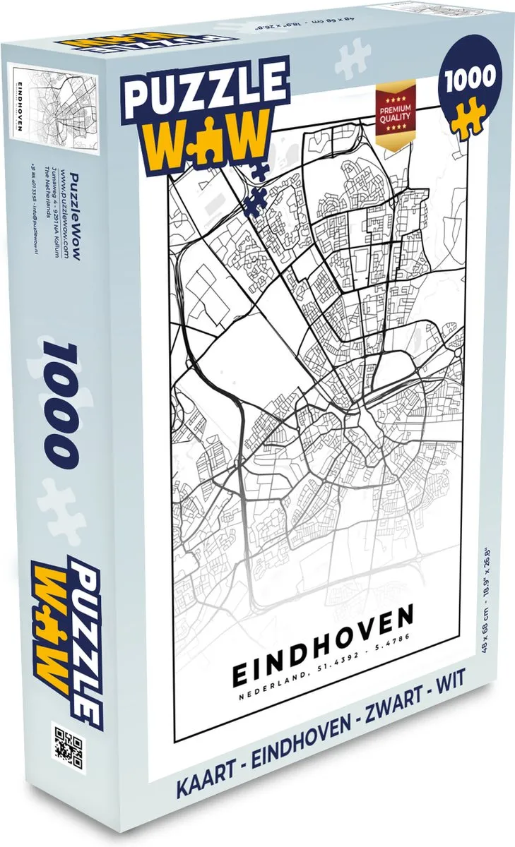 PuzzleWow Eindhoven Legpuzzel 1000 Stuks - Multicolor
