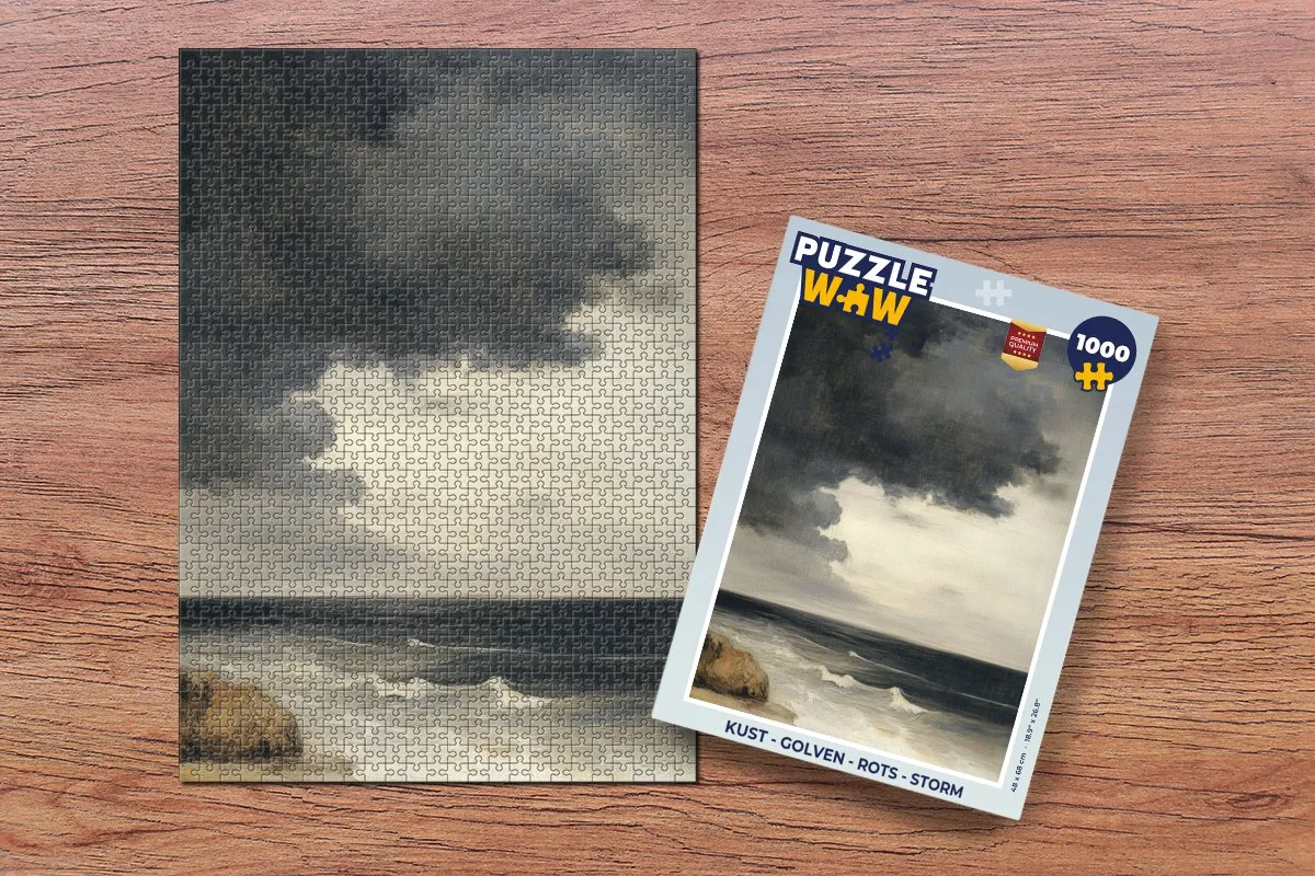 PuzzleWow Kust - Golven - Rots - Storm Legpuzzel 1000 Stuks - Zee Storm
