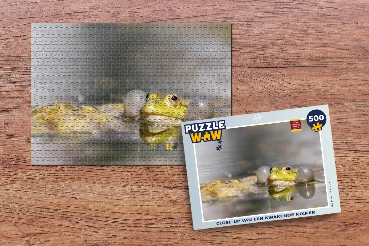 PuzzleWow Legpuzzel Close-up Kikker 500 Stuks - Multicolor