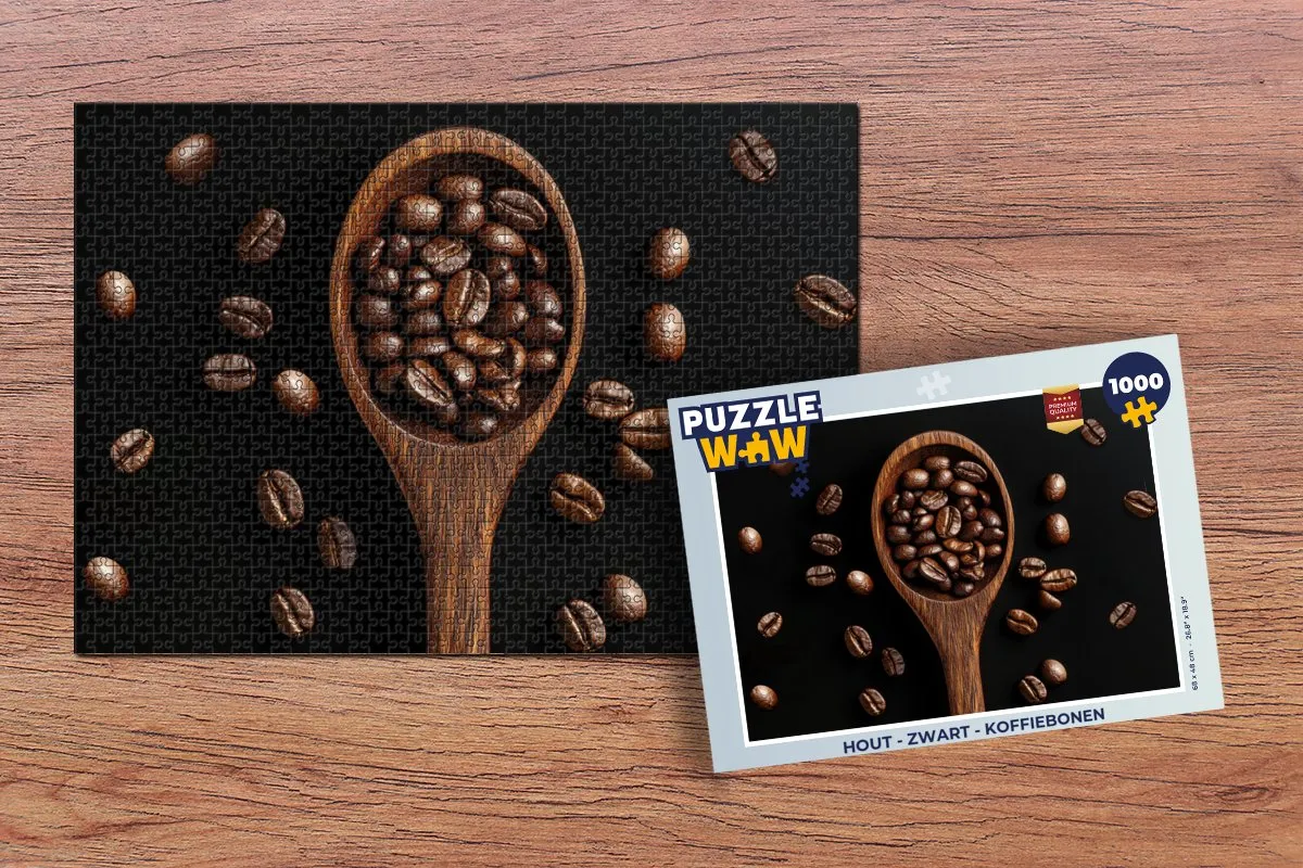 PuzzleWow Houten Legpuzzel 1000 Stuks - Koffiebonen