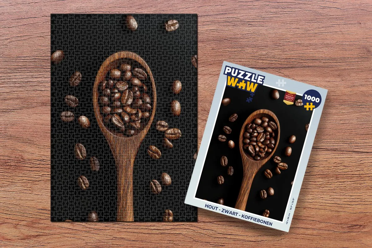 PuzzleWow Houten Legpuzzel 1000 Stuks - Koffiebonen