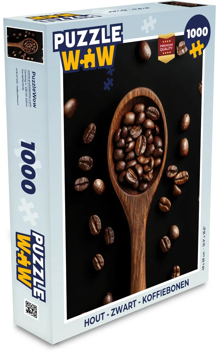 PuzzleWow Houten Legpuzzel 1000 Stuks - Koffiebonen