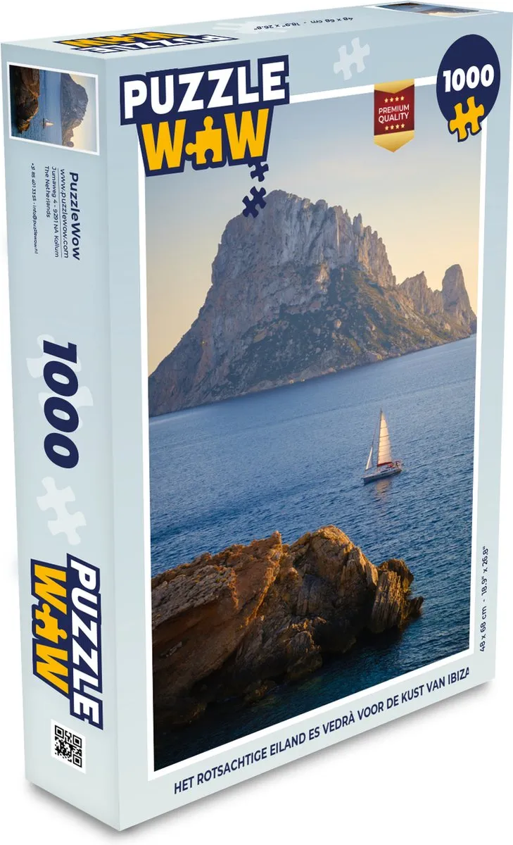 PuzzleWow Het Rotsachtige Eiland Es Vedrà Legpuzzel 1000 Stuks - Multicolor