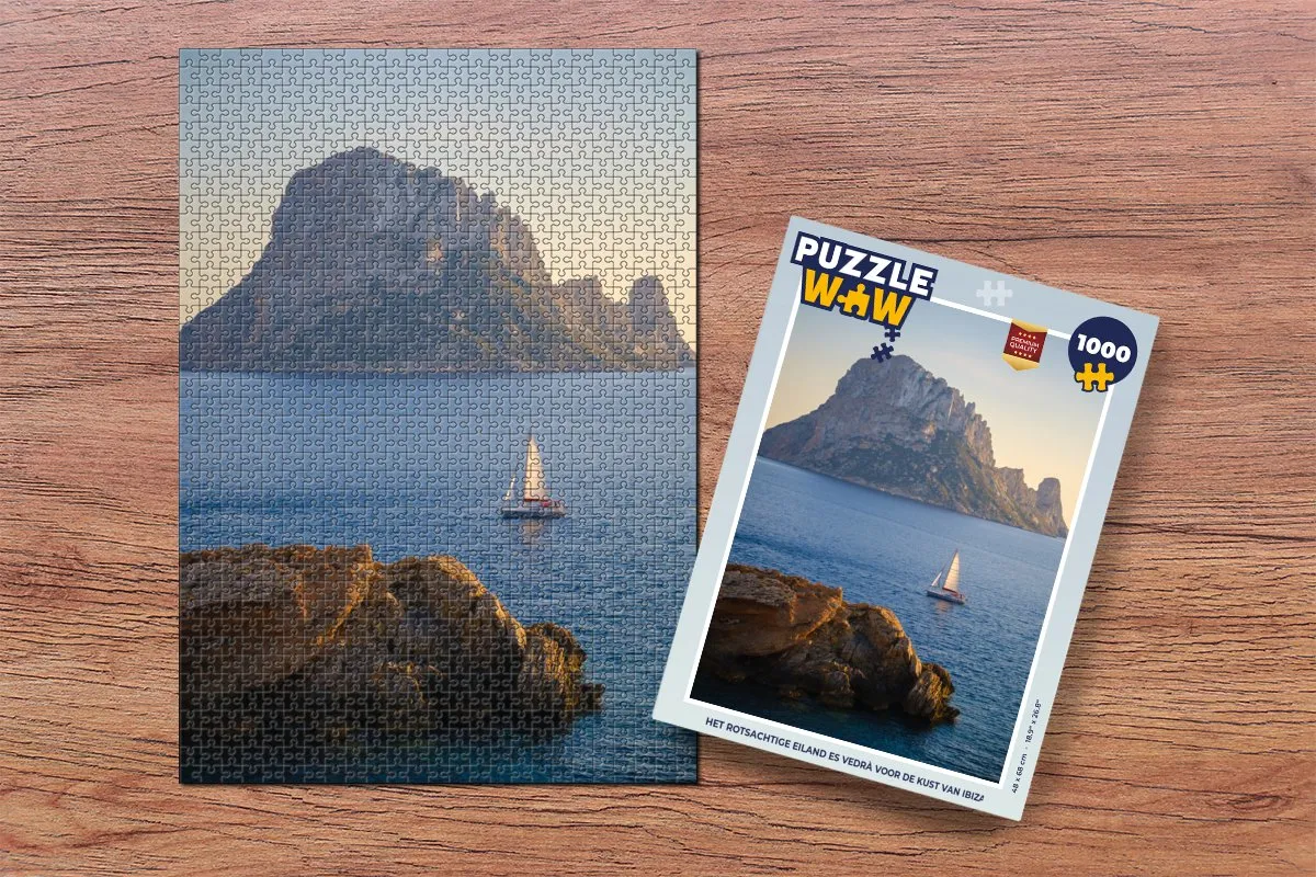 PuzzleWow Het Rotsachtige Eiland Es Vedrà Legpuzzel 1000 Stuks - Multicolor
