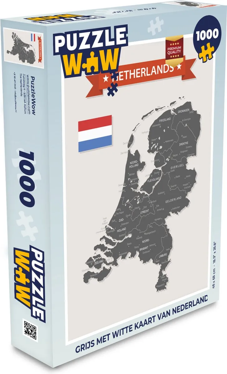 PuzzleWow Nederland Puzzel 1000 Stuks - Multicolor