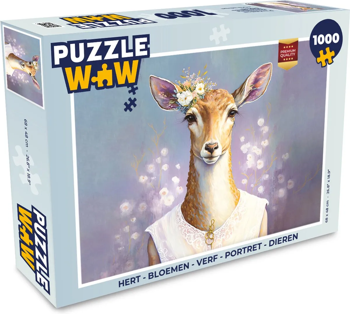 PuzzleWow Hert Bloemen Legpuzzel 1000 Stuks - Multicolor