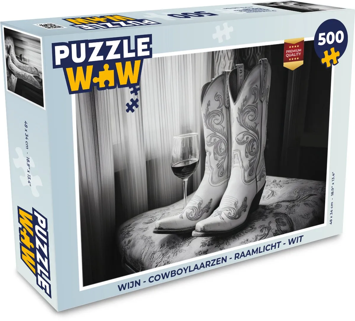 PuzzleWow Cowboylaarzen Wijn Legpuzzel 500 Stuks - MPN 8721375320310