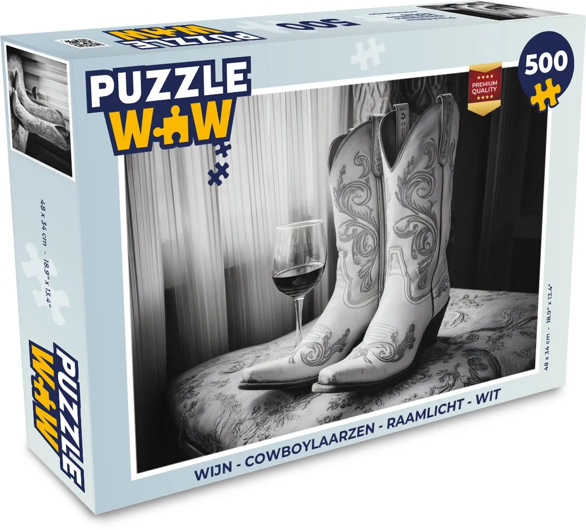PuzzleWow Cowboylaarzen Wijn Legpuzzel 500 Stuks - MPN 8721375320310
