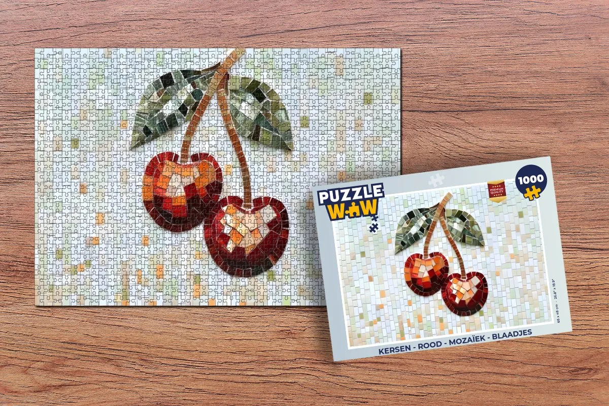 PuzzleWow Kersen Mozaïek Legpuzzel 1000 Stuks