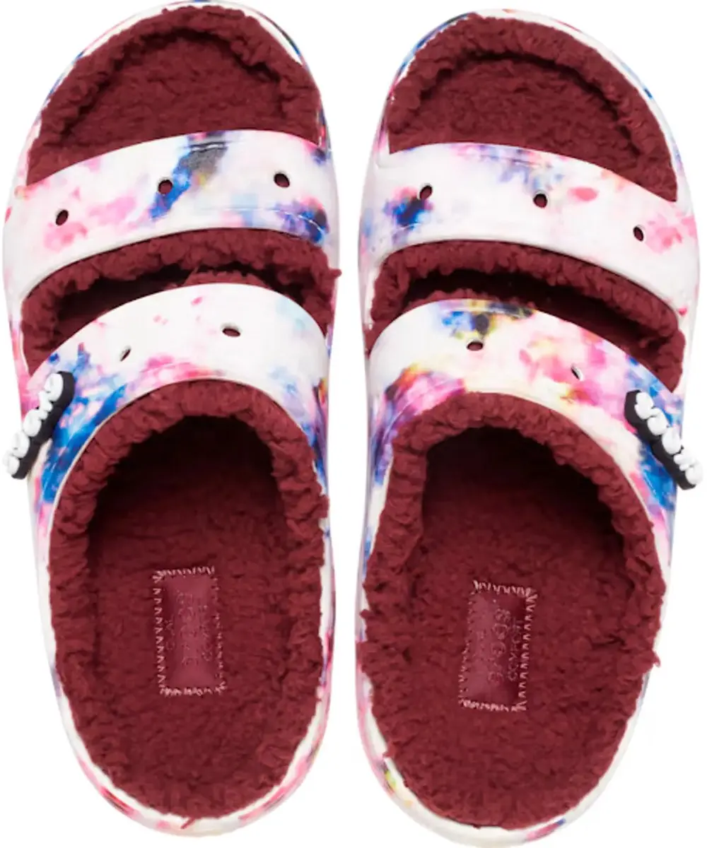 Crocs Classic Lined Sandalen Donkerrood/Multi Maat 42/43 US M9/W11