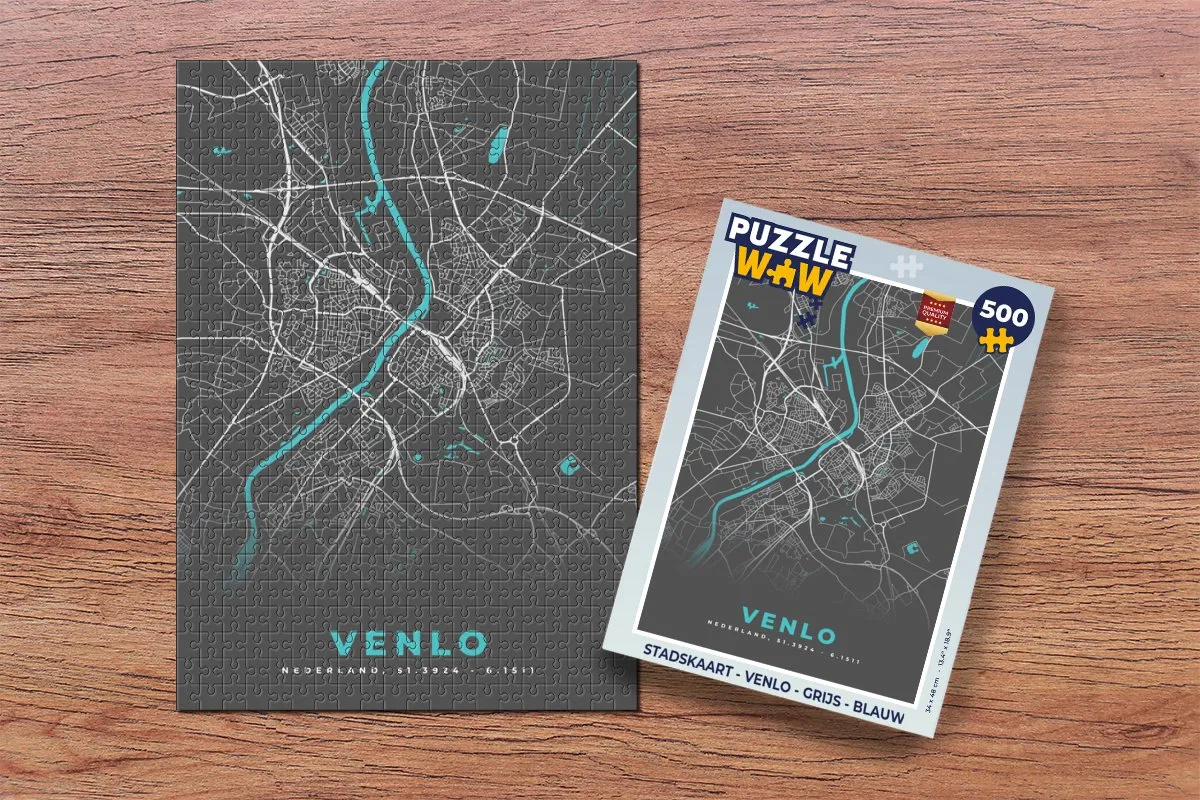 PuzzleWow Stadskaart Venlo Legpuzzel 500 Stuks - Multicolor