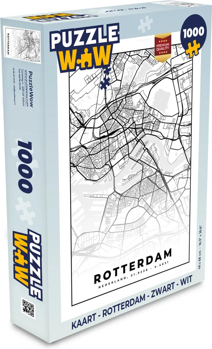 PuzzleWow Rotterdam Legpuzzel 1000 Stuks - Multicolor
