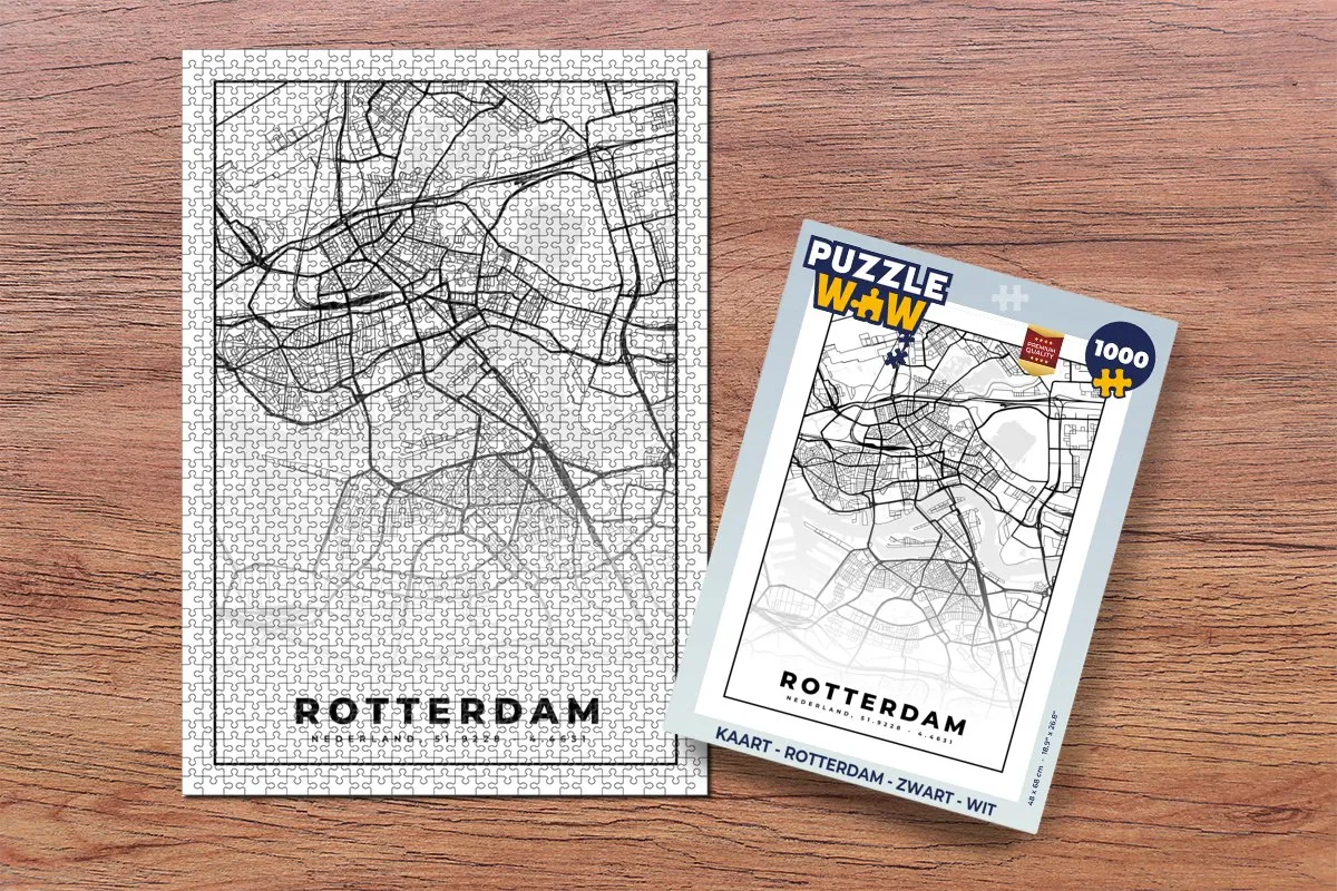 PuzzleWow Rotterdam Legpuzzel 1000 Stuks - Multicolor