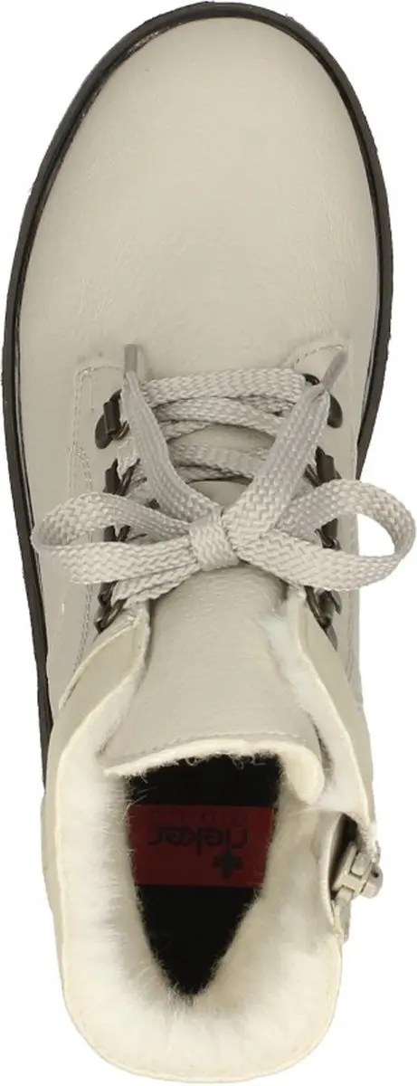 Rieker Dames Veterboot 178237 - Ecru - Maat 37