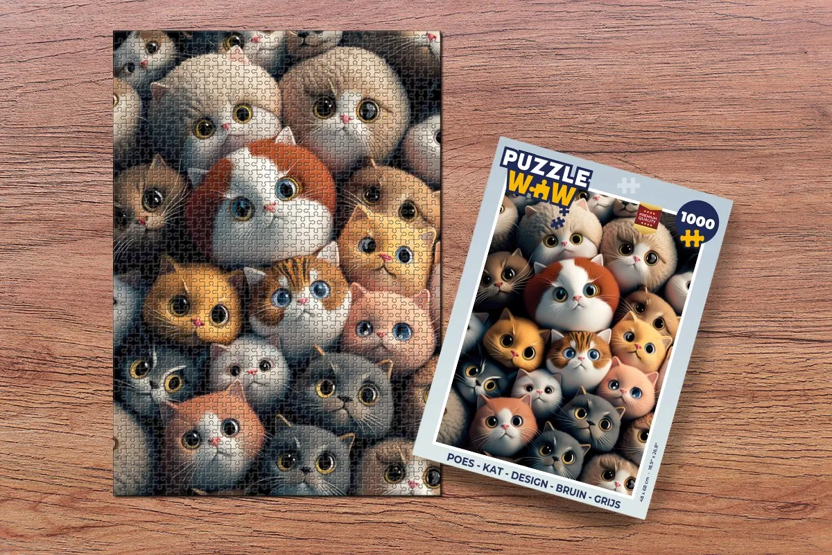 PuzzleWow Poes Design Legpuzzel 1000 Stuks - Multicolor