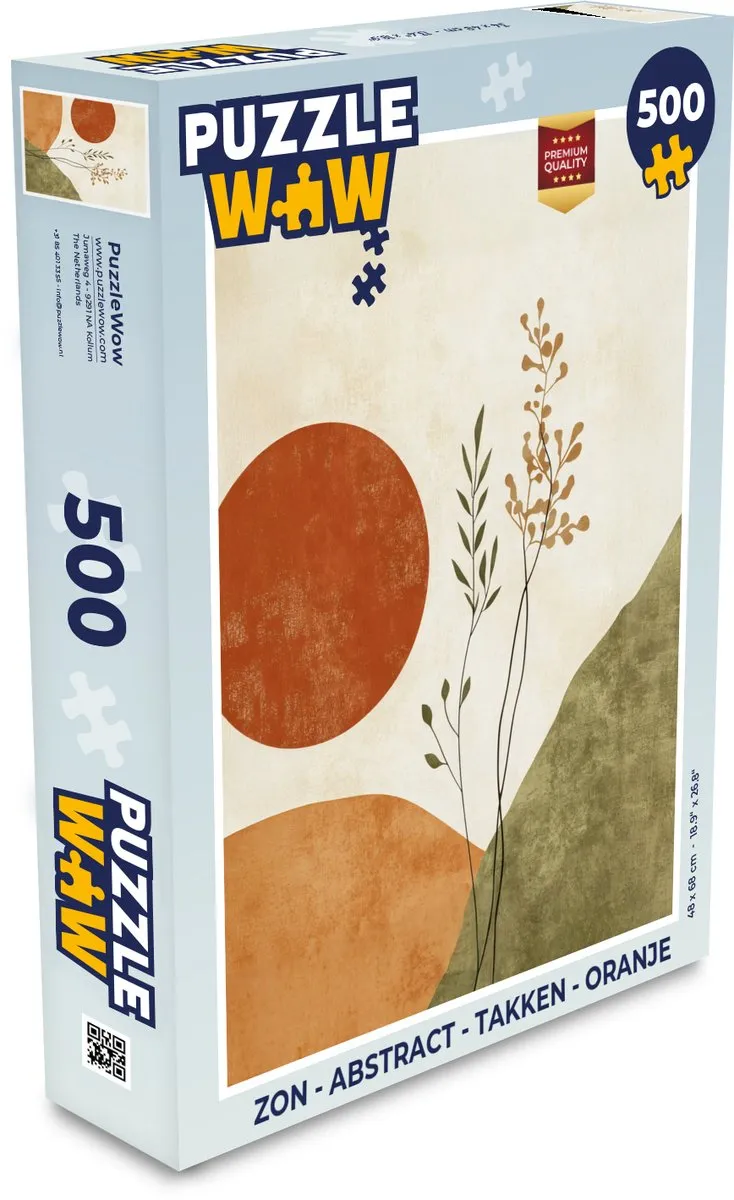 PuzzleWow Abstract Takken Legpuzzel 500 Stuks - Oranje - MPN 8721375324714
