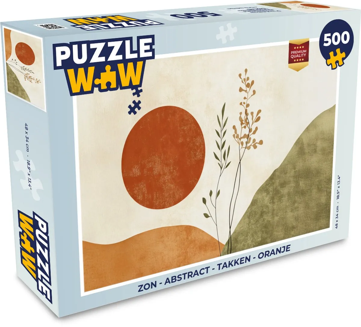 PuzzleWow Abstract Takken Legpuzzel 500 Stuks - Oranje - MPN 8721375324714