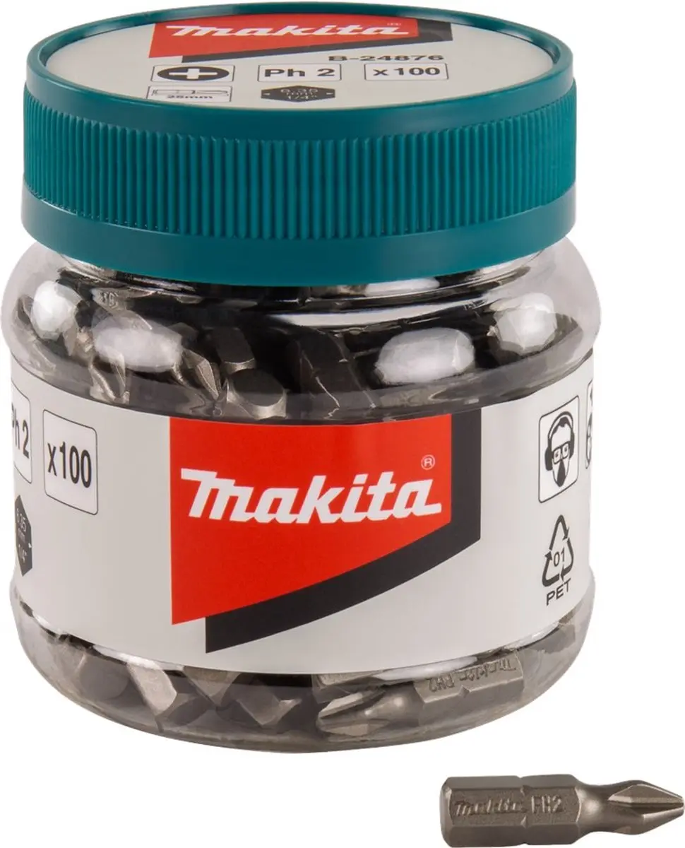 Makita B-24876 Schroefbit PH2x25mm - 100 Stuks - afbeelding 2 van 2