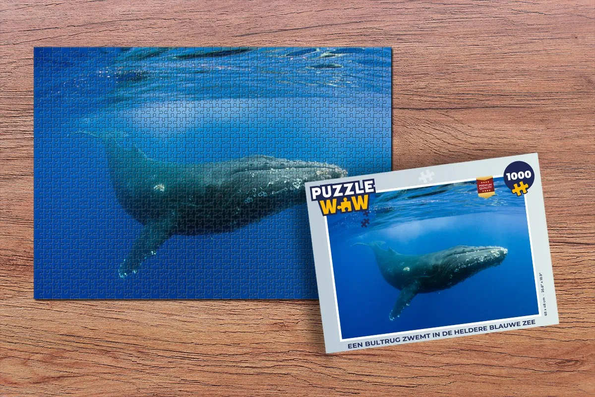 PuzzleWow Legpuzzel Bultrug in Blauwe Zee 1000 Stuks - Multicolor
