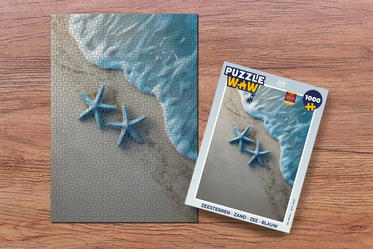 PuzzleWow Zeesterren Blauw Legpuzzel 1000 Stuks