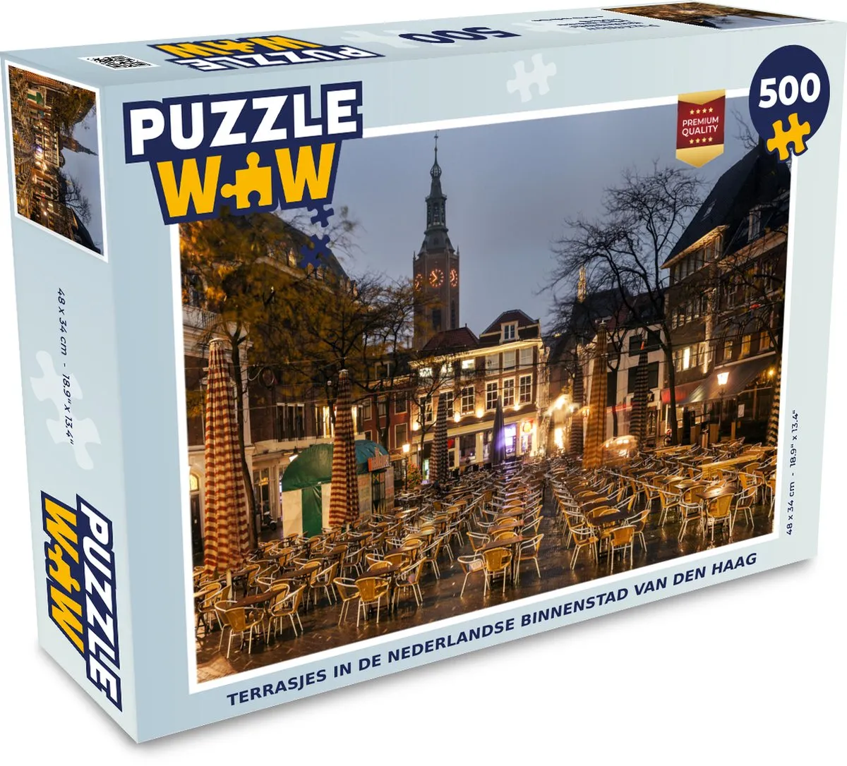 PuzzleWow Legpuzzel Den Haag Café met terras 500 Stuk - Multicolor