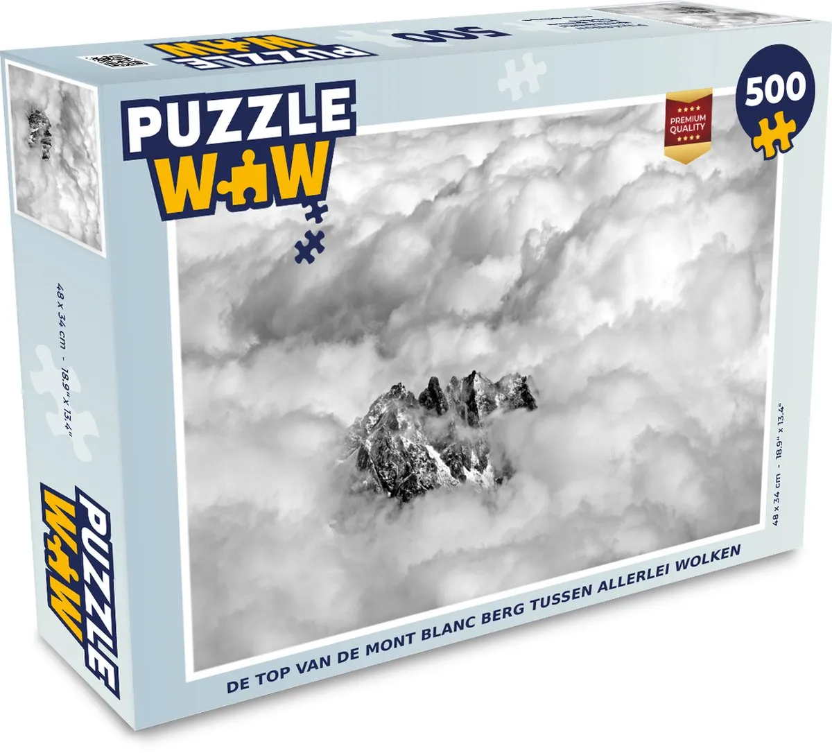 PuzzleWow Legpuzzel Mont Blanc 500 Stuks - Multicolor