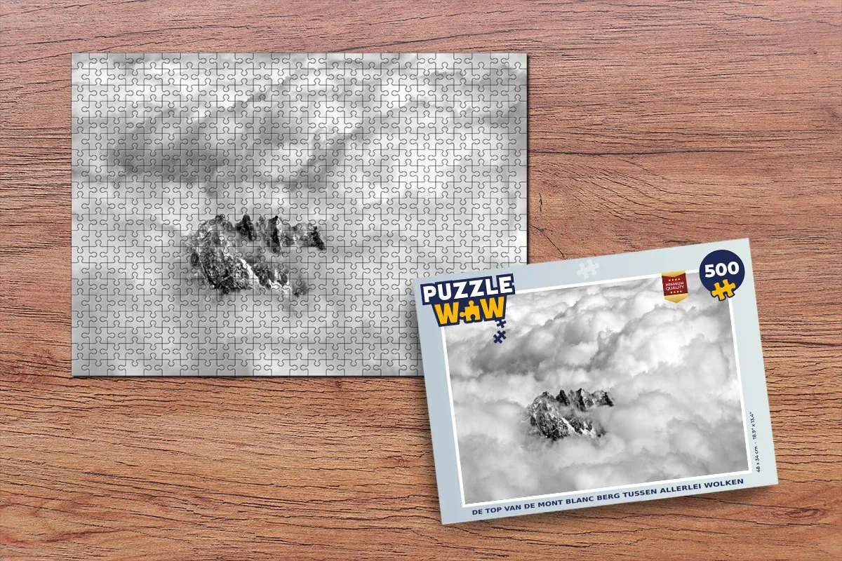 PuzzleWow Legpuzzel Mont Blanc 500 Stuks - Multicolor