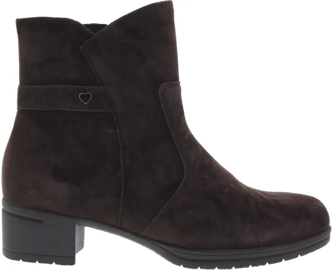 Dames Enkellaars Hartjes Hip Boot Dunkelbraun Donkerbruin