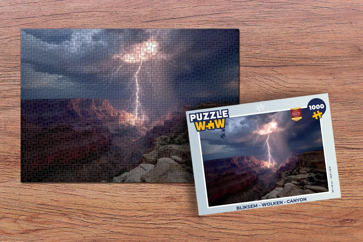 PuzzleWow Bliksem Wolken Canyon Legpuzzel 1000 Stuks