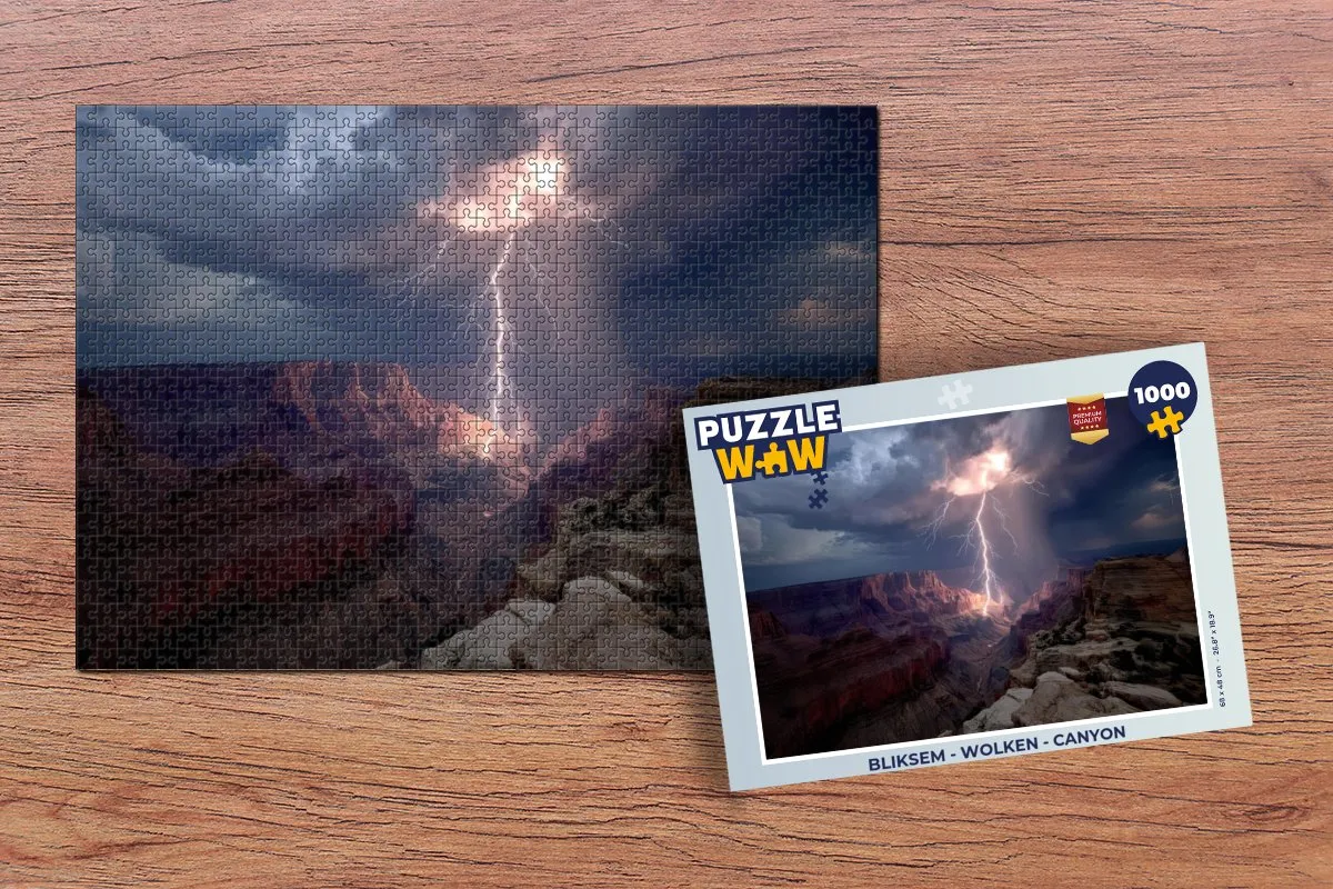 PuzzleWow Bliksem Wolken Canyon Legpuzzel 1000 Stuks