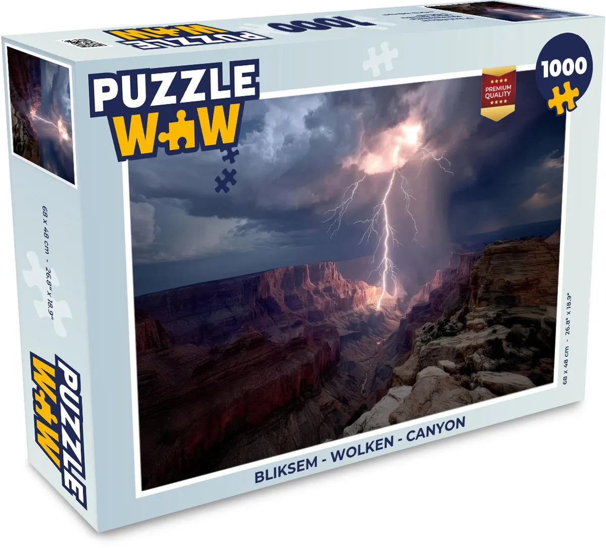 PuzzleWow Bliksem Wolken Canyon Legpuzzel 1000 Stuks