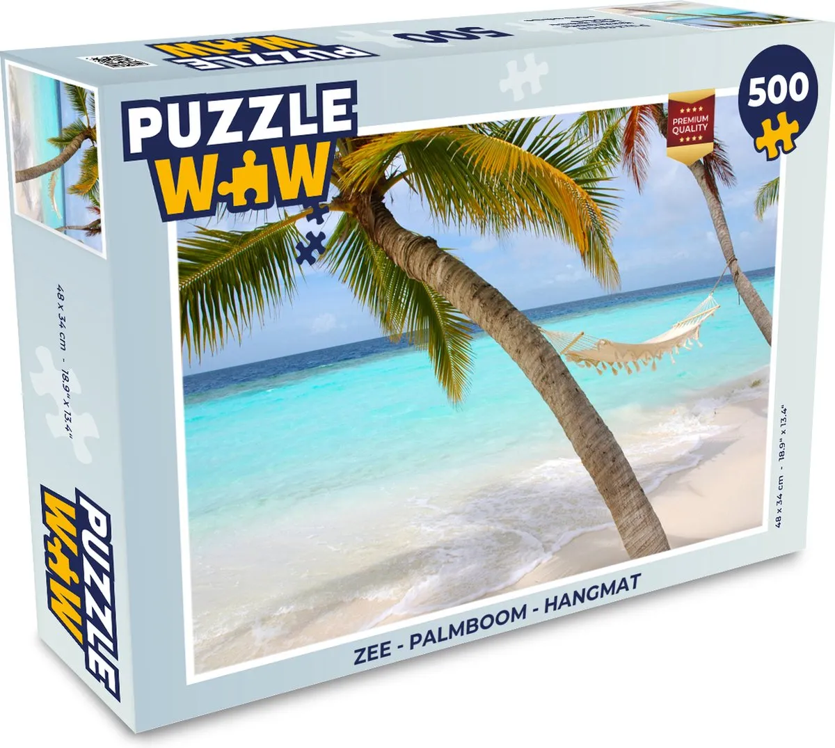 PuzzleWow Zee Palmboom Hangmat Legpuzzel 500 Stuks