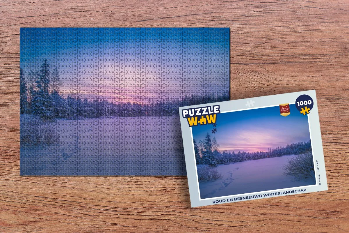 PuzzleWow Winterlandschap Legpuzzel 1000 Stuks - Multicolor